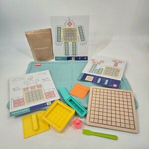Lovevery Modeling Sand w/ Mat & Unit Block Builders Activity Cards Sensory Play